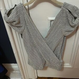 Striped Black & White Club Monaco Top